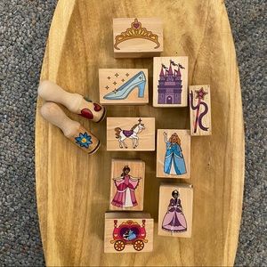 Princess Wooden Craft Stamp Lot NEW 11 in Set